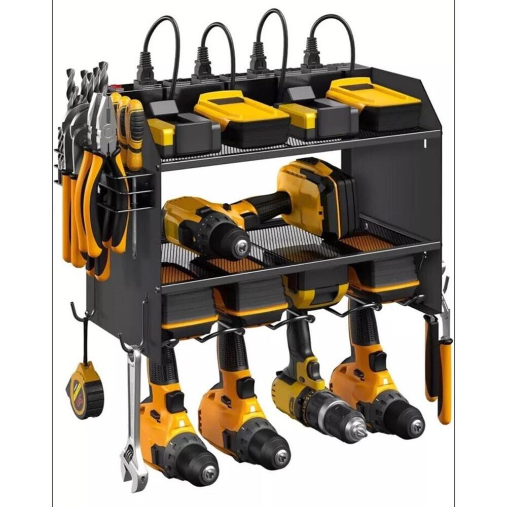 CCCEI Modular Power Tool Organizer Wall Mount with Charging Station. Red